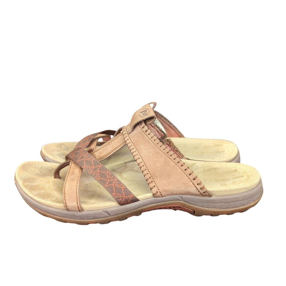 Merrell Dark Earth Leather Sandals Womens Size 8 Casual Gorpcore - Picture 4 of 8